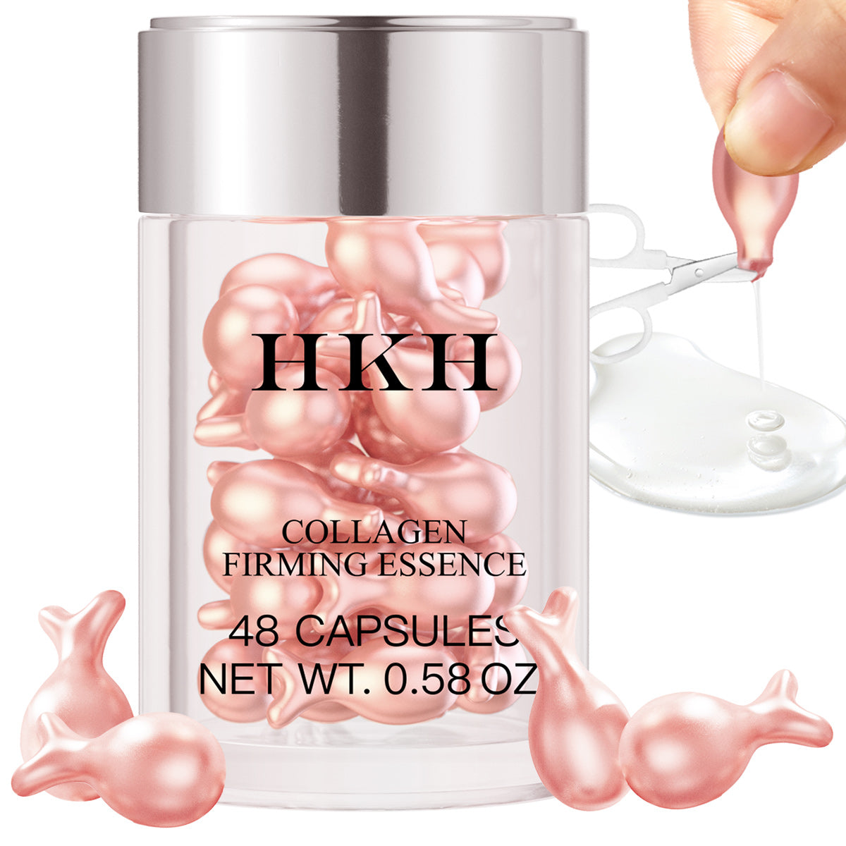 Capsules de sérum au rétinol HKH pour le visage : 48 capsules. Sérum de nuit anti-âge à la vitamine A et aux rides. Huile de collagène et vitamine E pour femmes. Soin quotidien en profondeur pour les ridules. Lisse et hydrate. 17 g (0,58 oz).