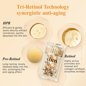 Sérum HKH Rétinol + HPR pour le visage - Soin anti-âge et anti-rides, capsules de rétinol de nuit - Sérum peptidique pour femmes - Soin des ridules et raffermissement de la peau - Sans parfum, sans alcool et non gras