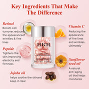 Capsules de sérum au rétinol HKH pour le visage : 48 capsules. Sérum de nuit anti-âge à la vitamine A et aux rides. Huile de collagène et vitamine E pour femmes. Soin quotidien en profondeur pour les ridules. Lisse et hydrate. 17 g (0,58 oz).