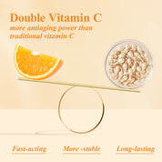 Sérum Super Vitamine C HKH pour le visage - Soin anti-âge - Capsules de sérum visage à la vitamine E et à la niacinamide - Huile de sérum à la vitamine C pour femmes - Hydrate et unifie le teint - Format voyage (38 capsules)