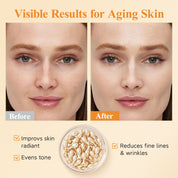 Sérum Super Vitamine C HKH pour le visage - Soin anti-âge - Capsules de sérum visage à la vitamine E et à la niacinamide - Huile de sérum à la vitamine C pour femmes - Hydrate et unifie le teint - Format voyage (38 capsules)