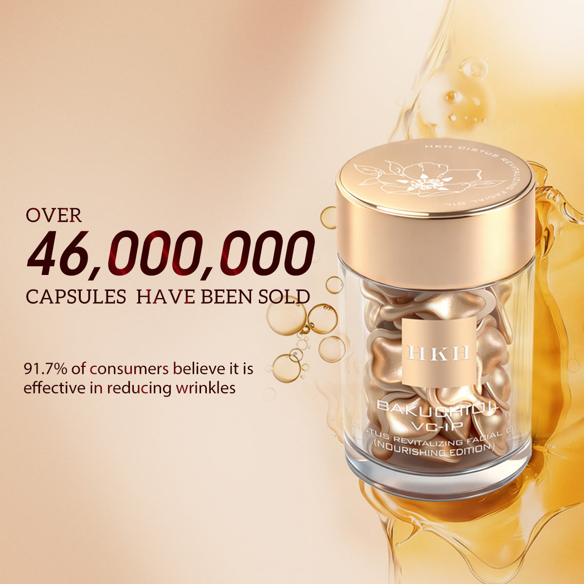 Capsules de sérum au rétinol et bakuchiol HKH : 30 doses uniques de sérum anti-âge anti-rides à base d’HPR et de vitamine C pour les femmes de 25 à 55 ans – Améliore les rides et les taches brunes – Raffermit, lisse et hydrate – Format voyage