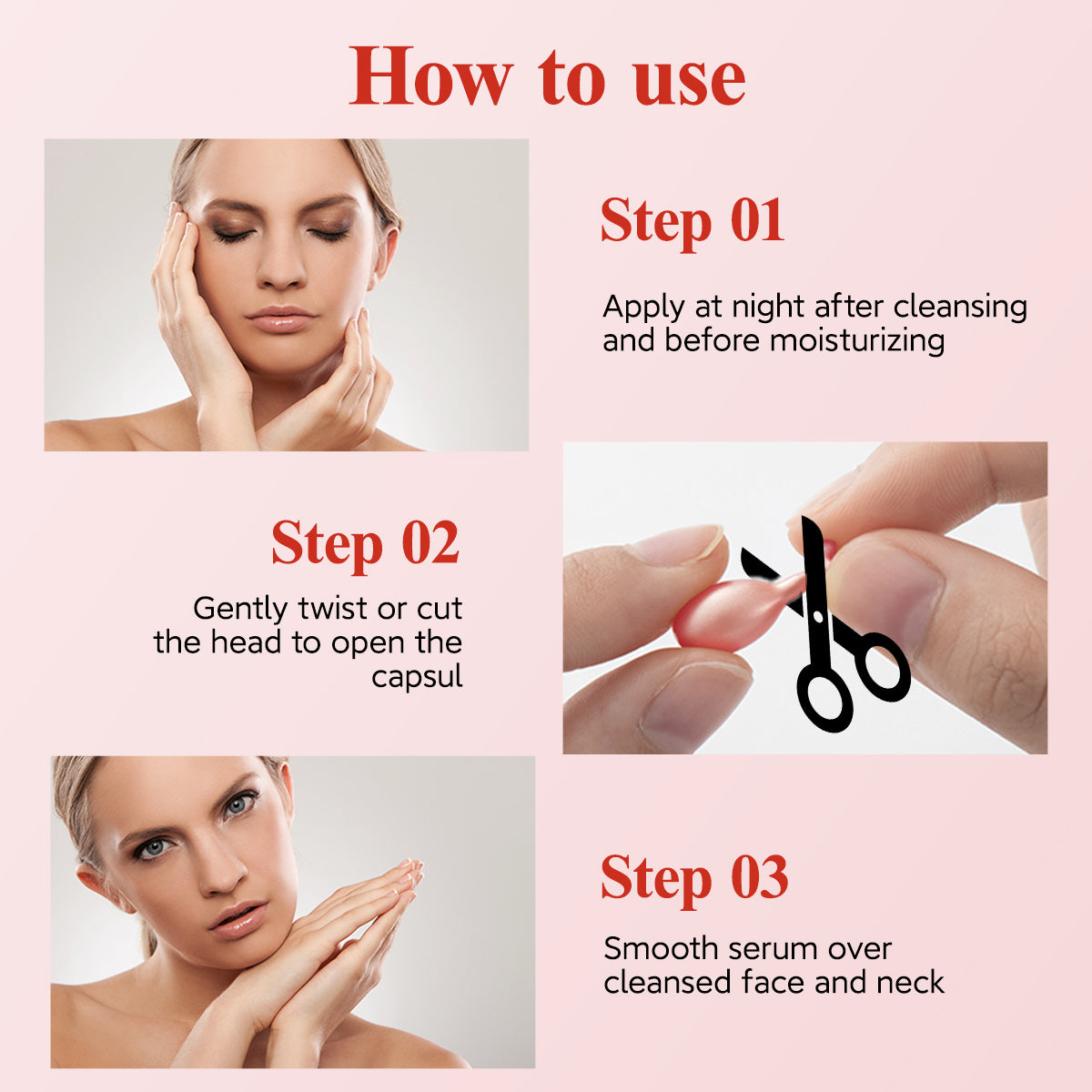 Capsules de sérum au rétinol HKH pour le visage : Sérum anti-âge et anti-rides à la vitamine A et E et au collagène pour femmes - Hydrate, lisse les ridules et raffermit la peau - Format voyage (38 capsules)