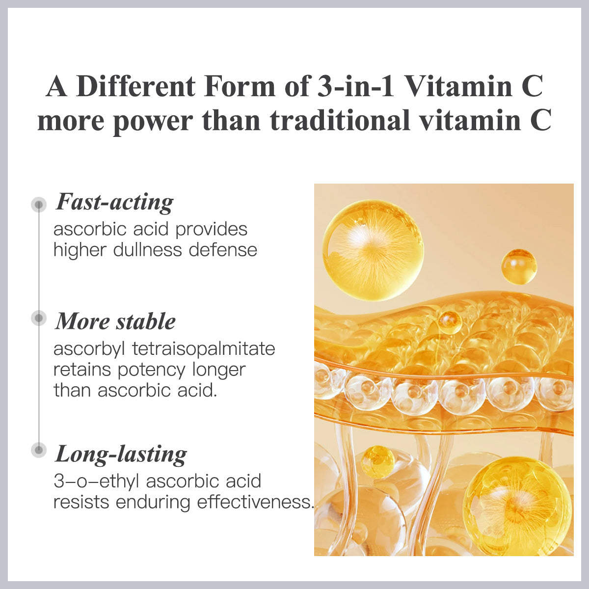 Capsules de sérum triple vitamine C pour le visage : correction des taches brunes avec camélia et niacinamide VE. Sérum anti-âge pour femmes - 28 capsules pour raffermir la peau relâchée et atténuer les ridules.