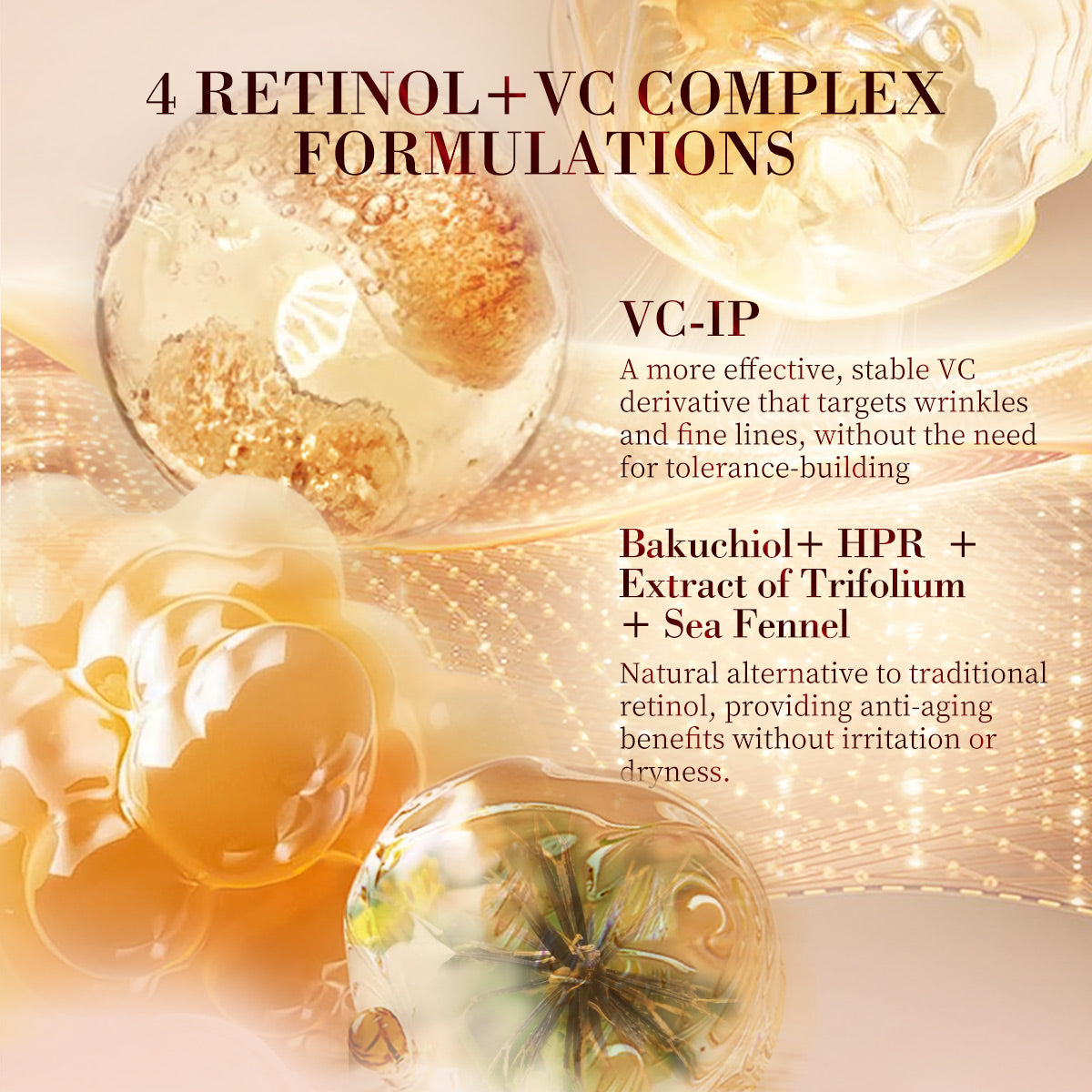 HKH Anti-Aging Face Capsules With 4 Botanical Oils Macadamia Jojoba Baobab Borage Peptide Complex