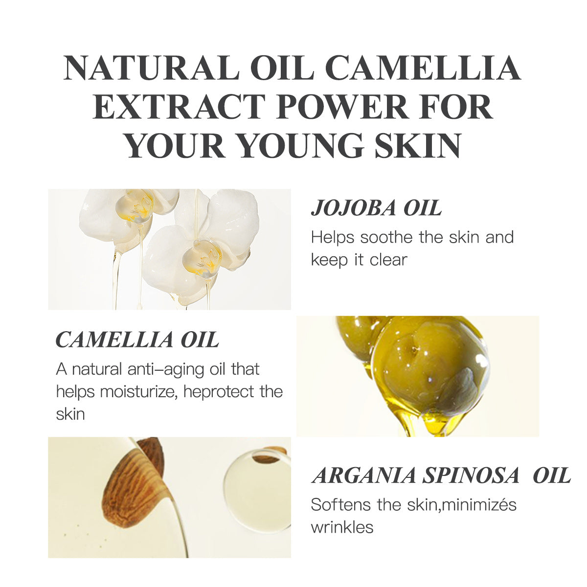 Capsules de sérum triple vitamine C pour le visage : correction des taches brunes avec camélia et niacinamide VE. Sérum anti-âge pour femmes - 28 capsules pour raffermir la peau relâchée et atténuer les ridules.