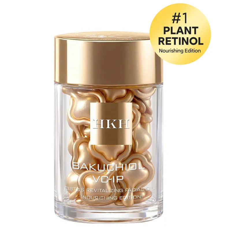 HKH Plant Retinol Capsules Value Pack Nourishing Edition Bakuchiol VC-IP Cistus Facial Oil With Roller

